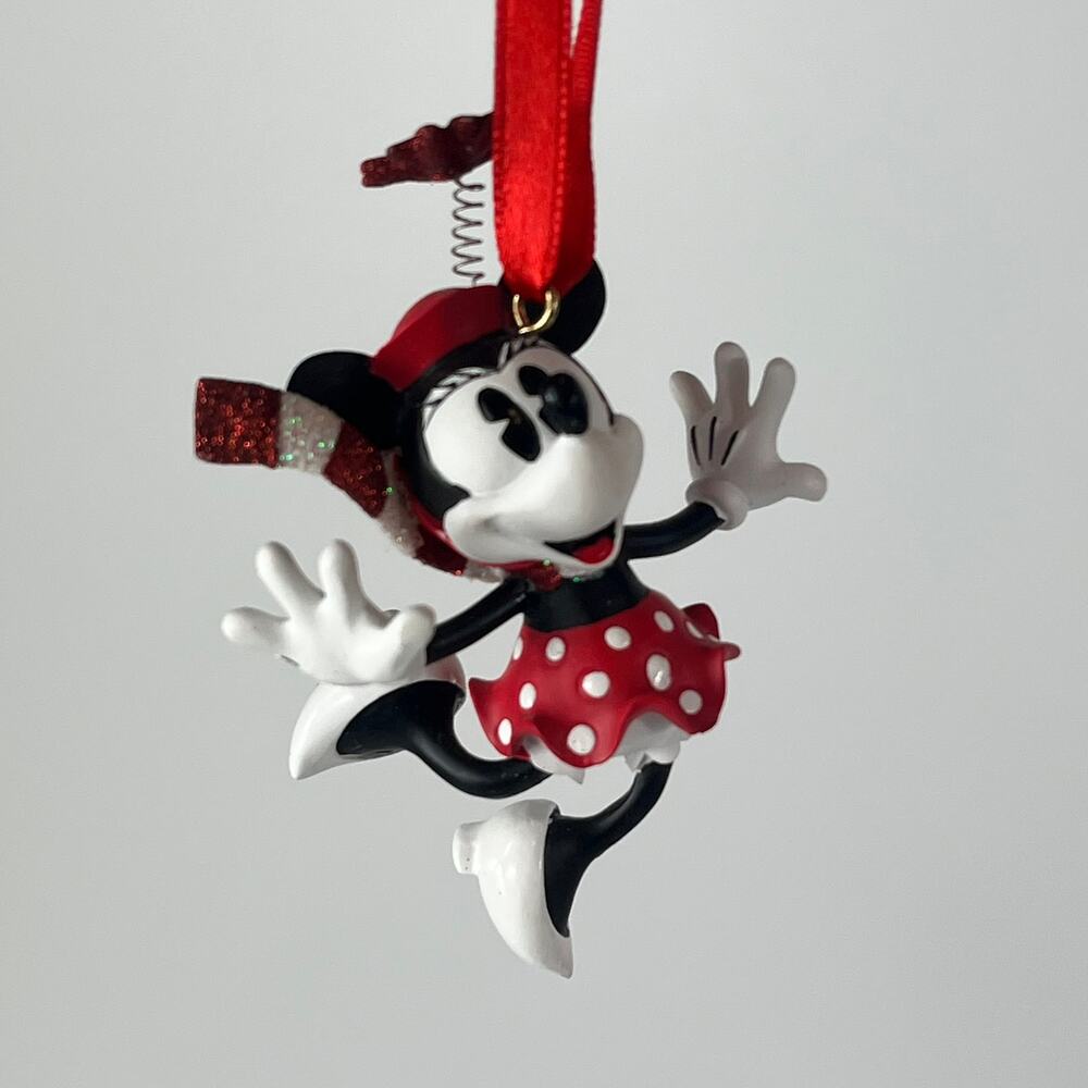 Disney Parks Classic Minnie Mouse Christmas Tree Ornament Skating Holiday Decor
